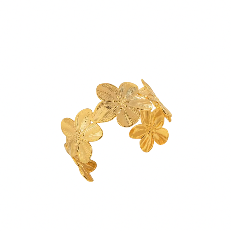 Flower cuff bracelet