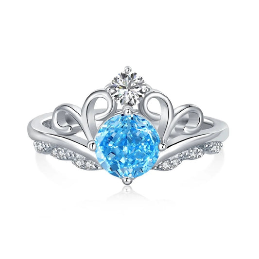Blue princess cut ring