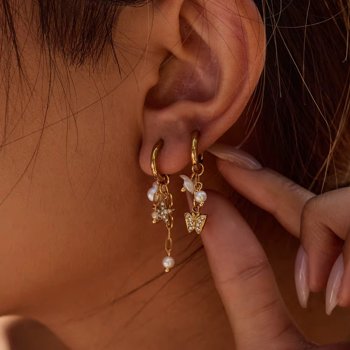 Star & butterfly earrings
