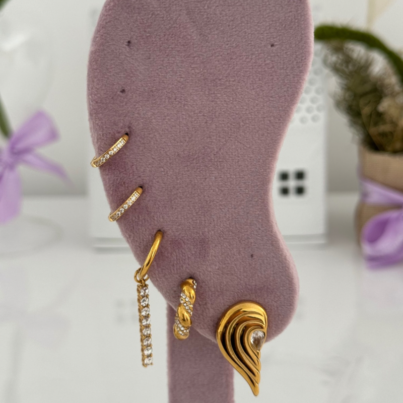 Rhinestone bali hoop earrings