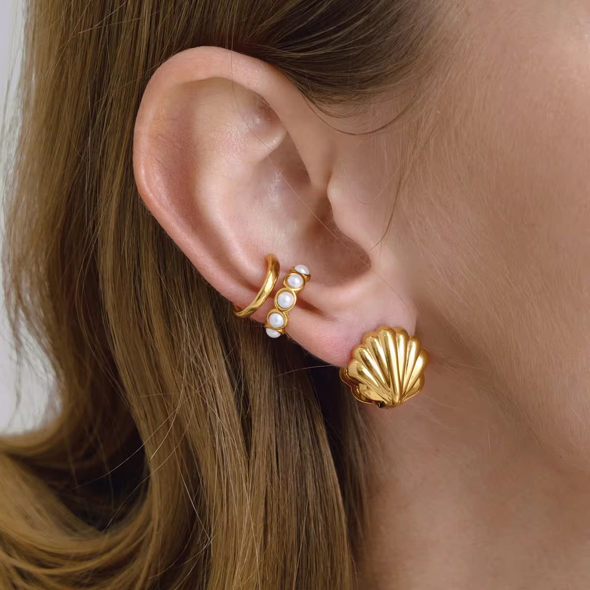 Shell hugging earrings