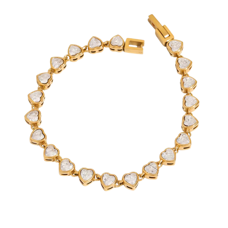 Vintage heart tennis bracelet
