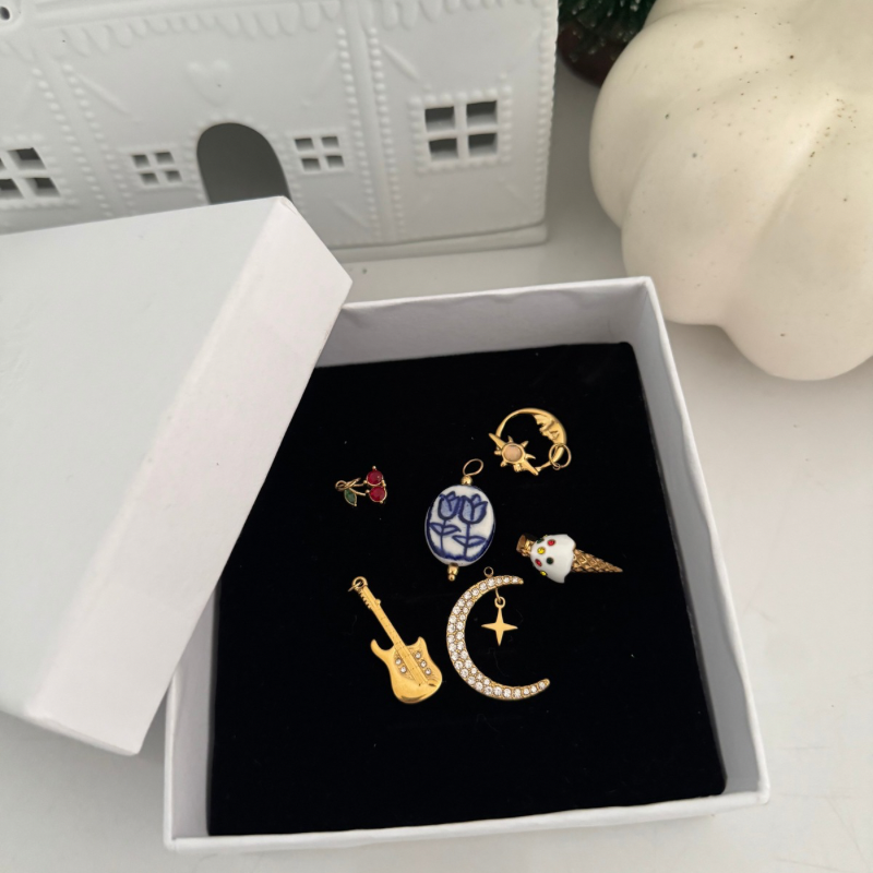 Opal moon charm