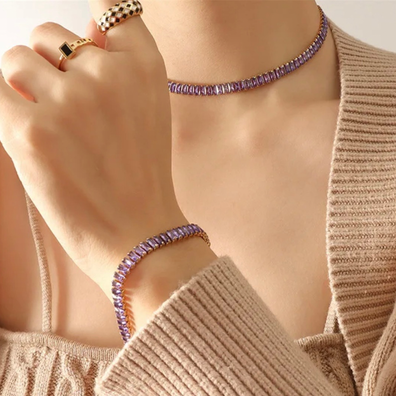 Ela tennis choker necklace