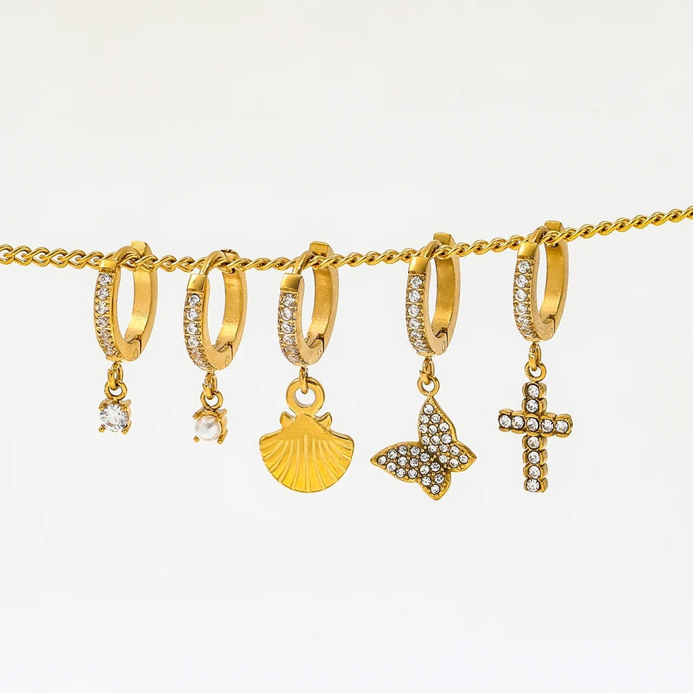 Dangle bali hoop earrings