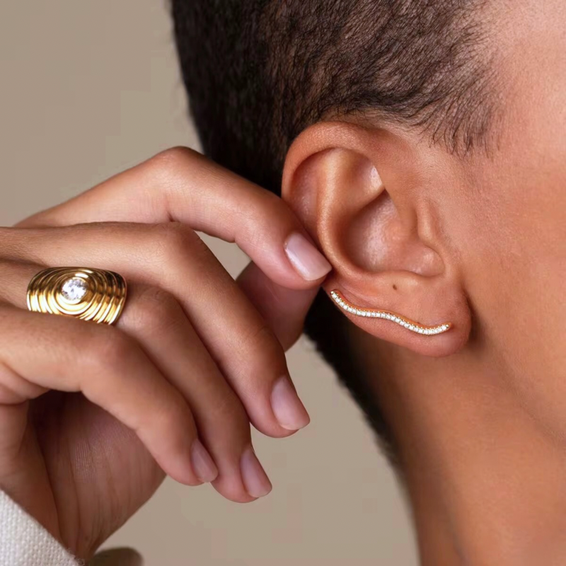 Illusion wave earrings