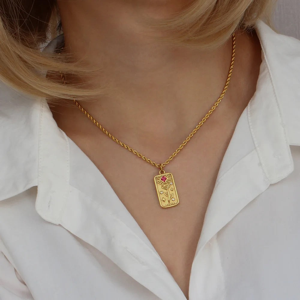 The Lovers Tarot necklace