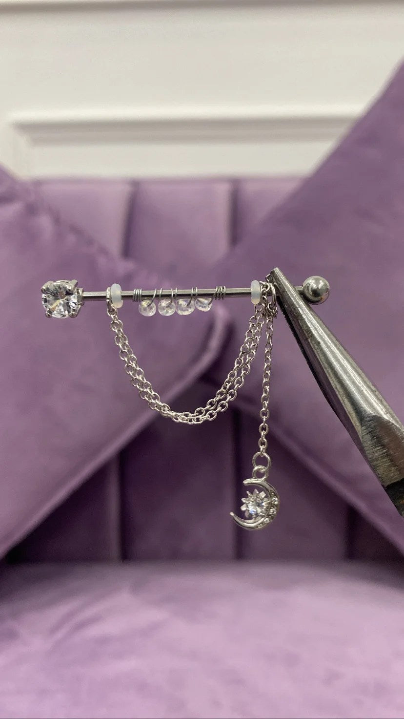 Beaded industrial barbell