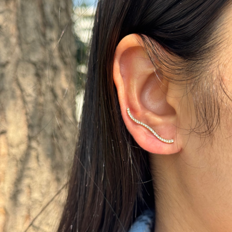 Illusion wave earrings