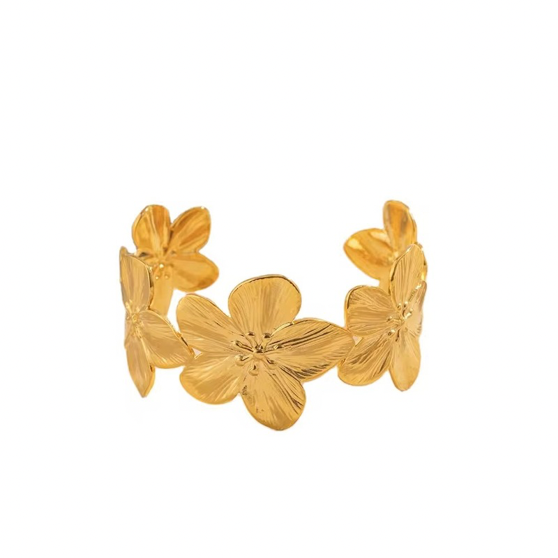 Flower cuff bracelet