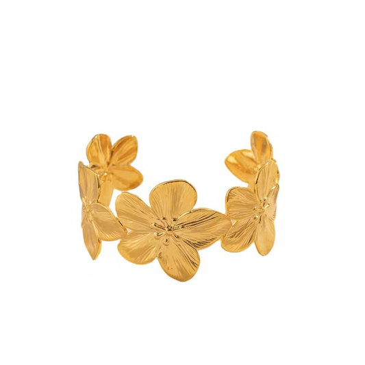 Flower cuff bracelet