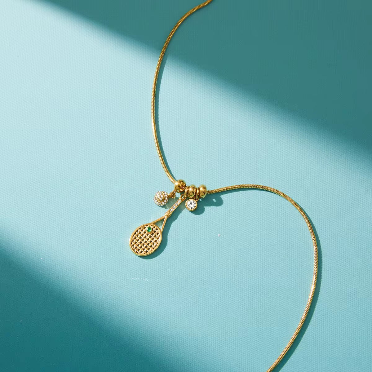 Tennis charm necklace