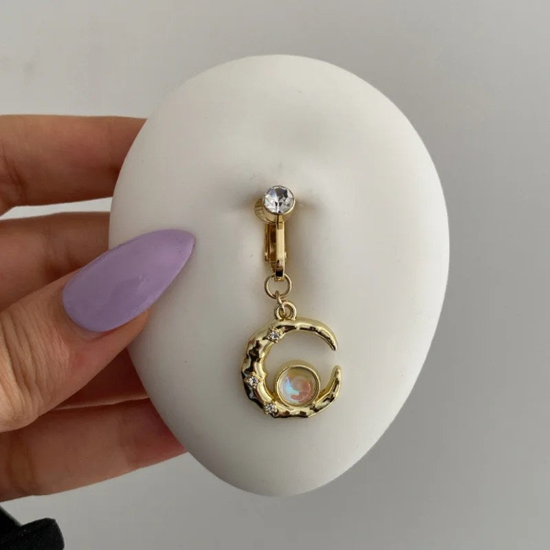 Opal belly ring