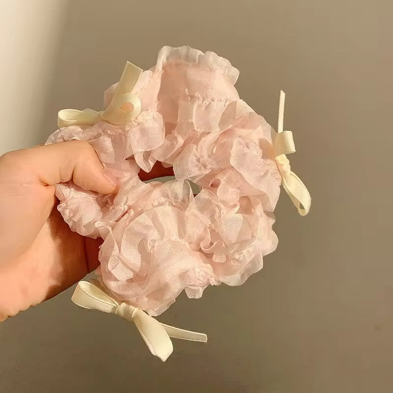 Pink plush scrunchie
