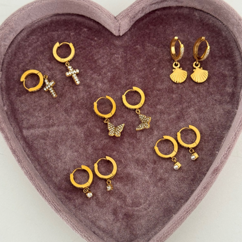 Dangle bali hoop earrings