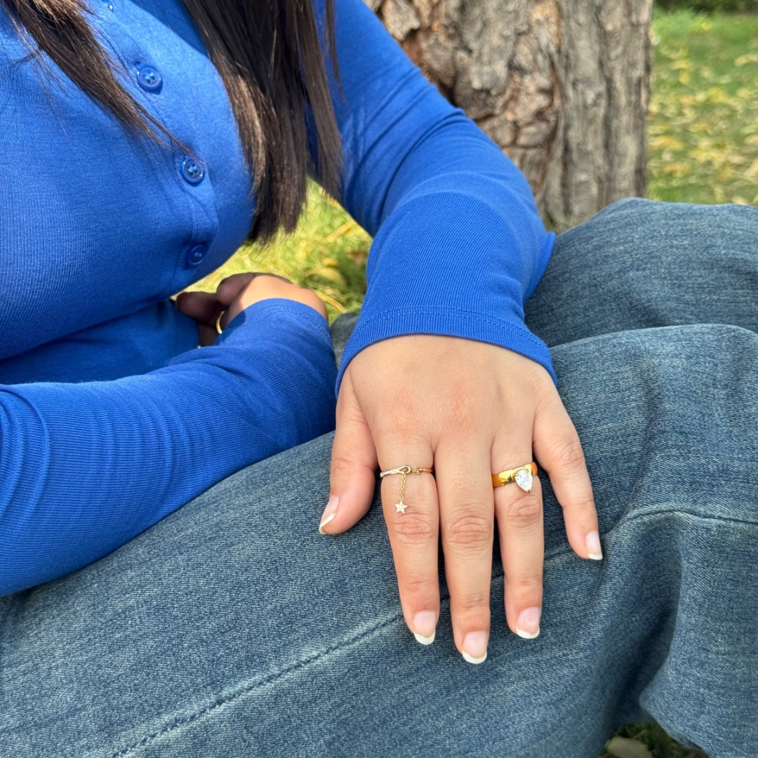 Almond aura ring