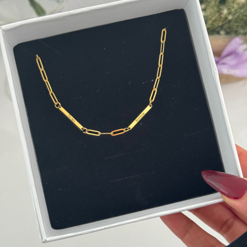 Double Bar Engravable necklace