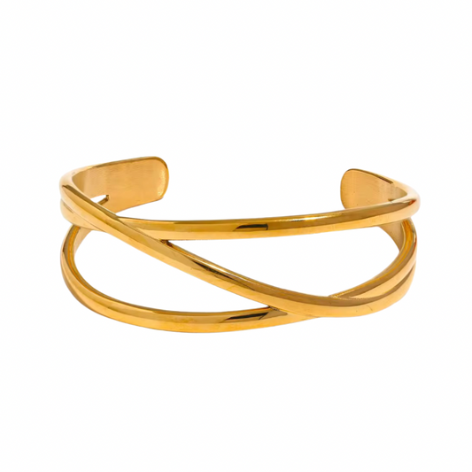 Multi-line cuff bracelet