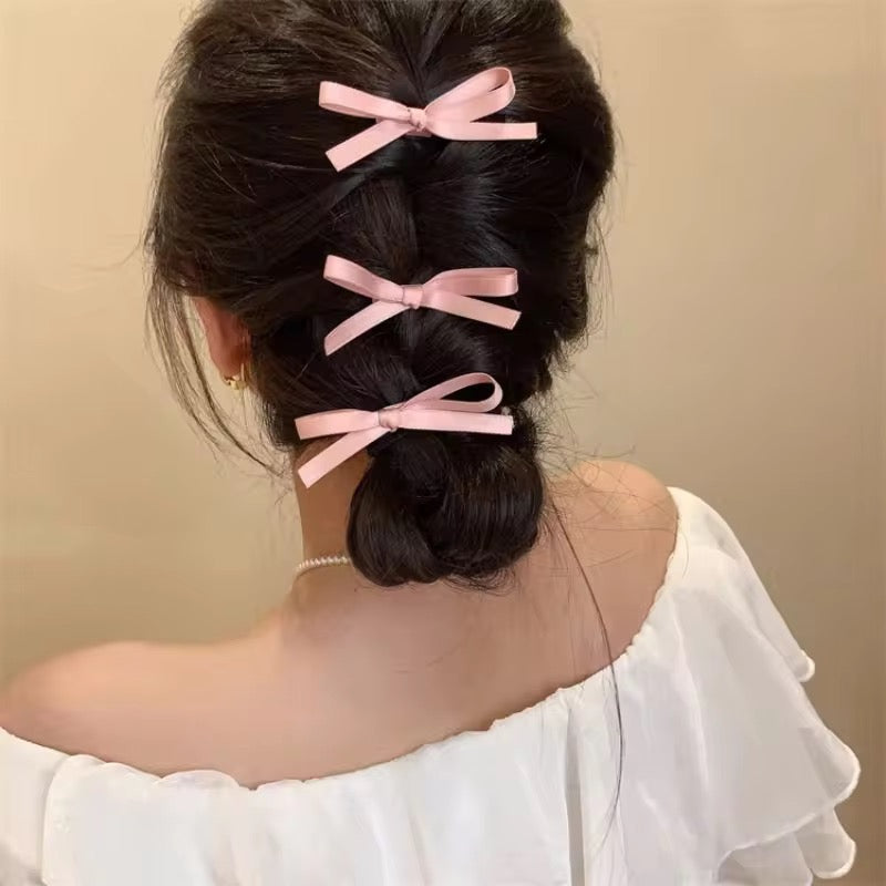 Pink bow clip(pair)