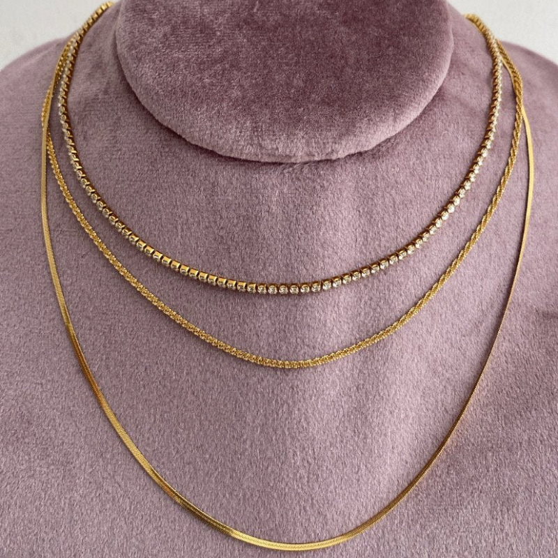 Houston triple layered necklace