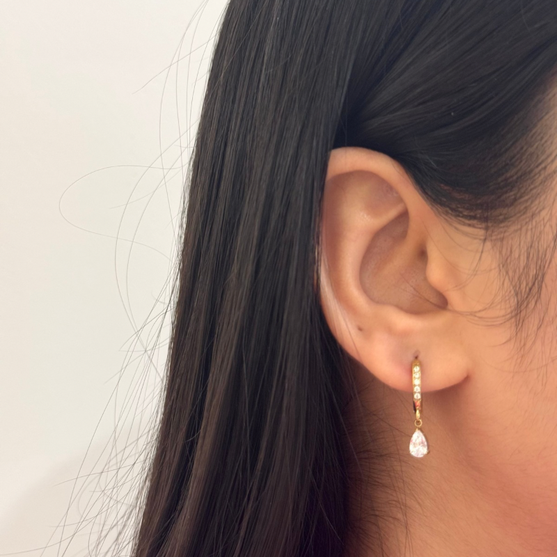 Stone drop earrings