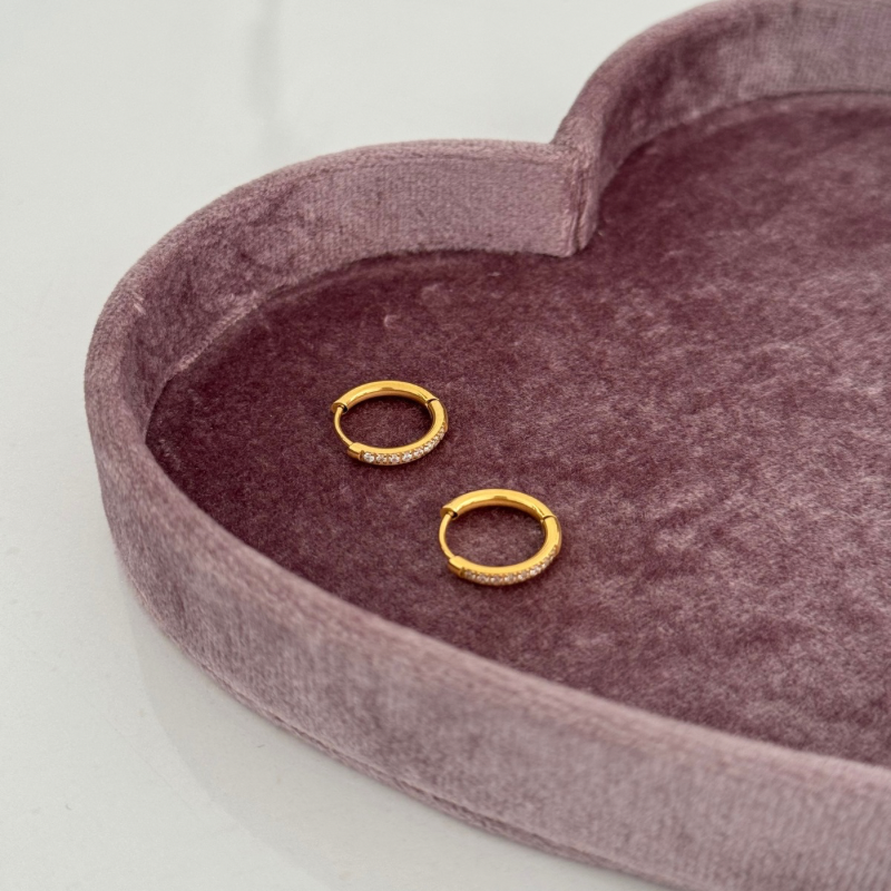 Rhinestone bali hoop earrings