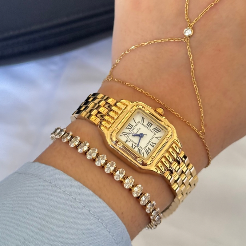 Lady rose geometric dial watch