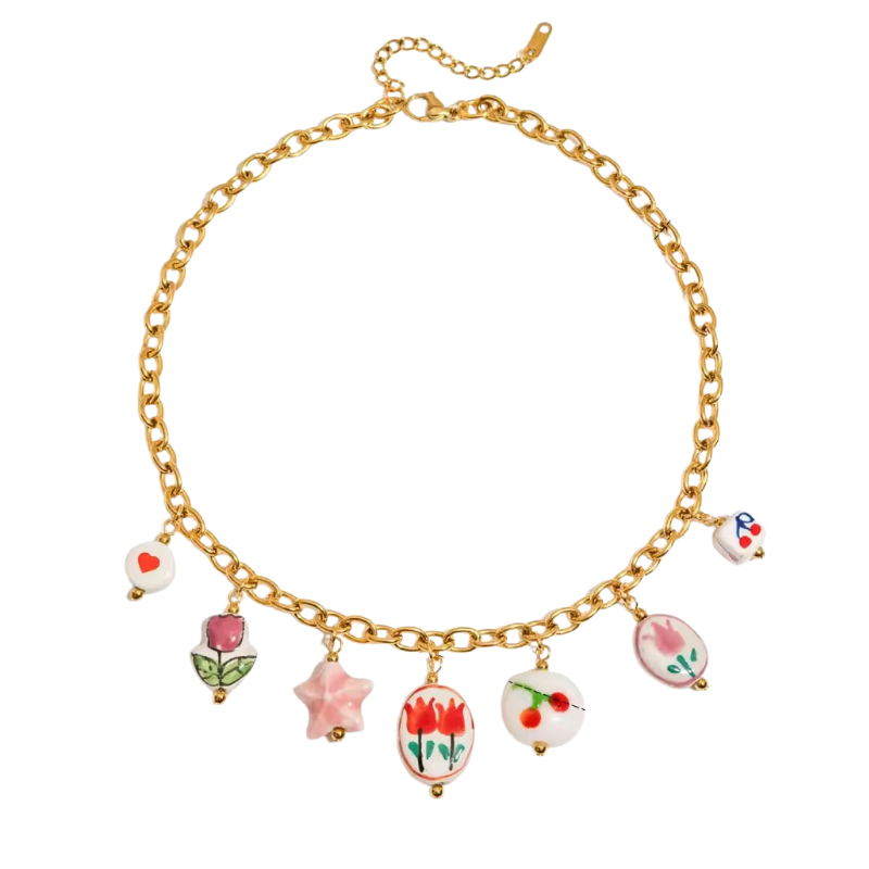 Tulip charm necklace