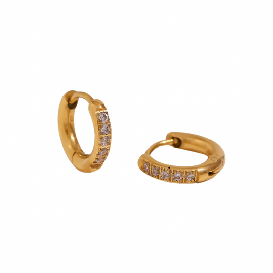 Rhinestone bali hoop earrings