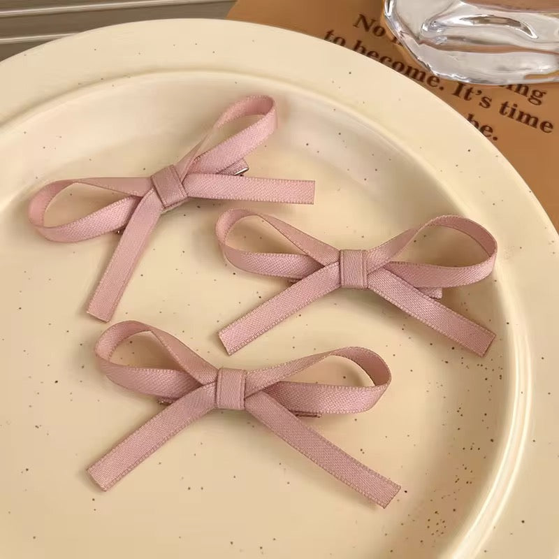 Pink bow clip(pair)