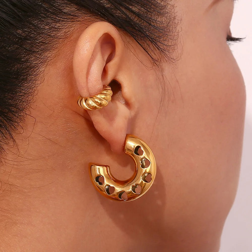 Heart thick hoops