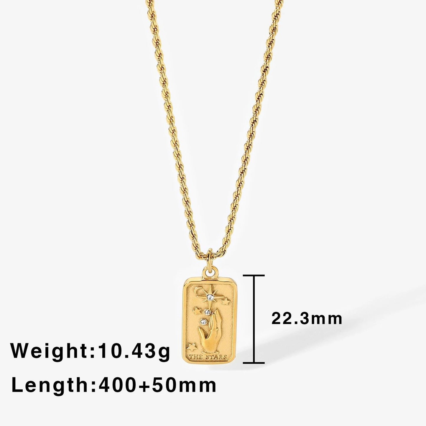 The stars tarot card necklace