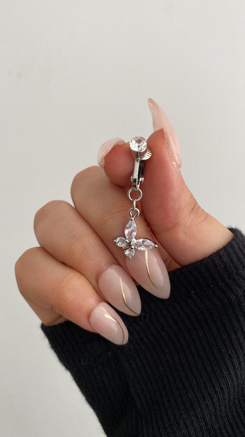 Script faux belly ring