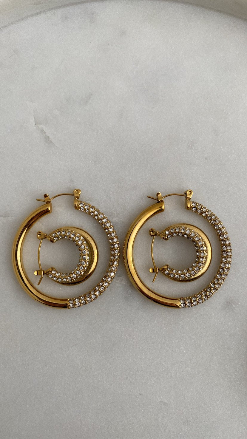 Double pave hoops