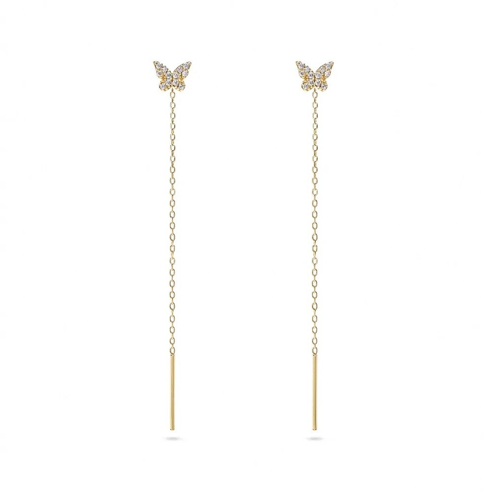 Butterfly threader earrings