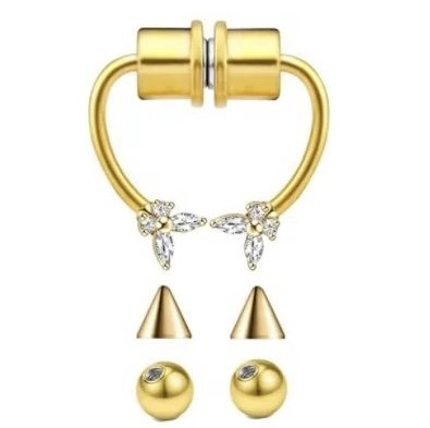 Magnetic faux septum ring