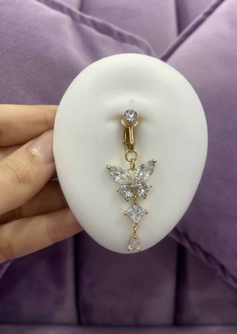 Pullover faux belly ring