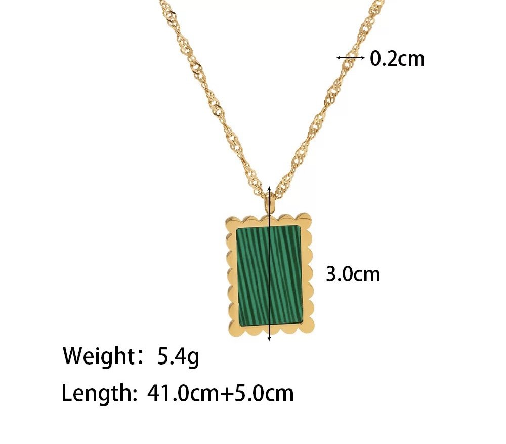 Green tag necklace