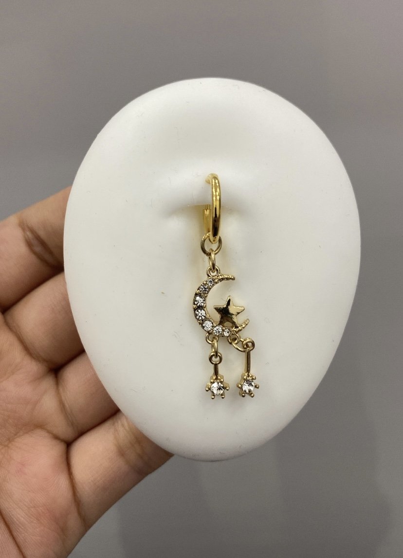 Gesture faux belly ring