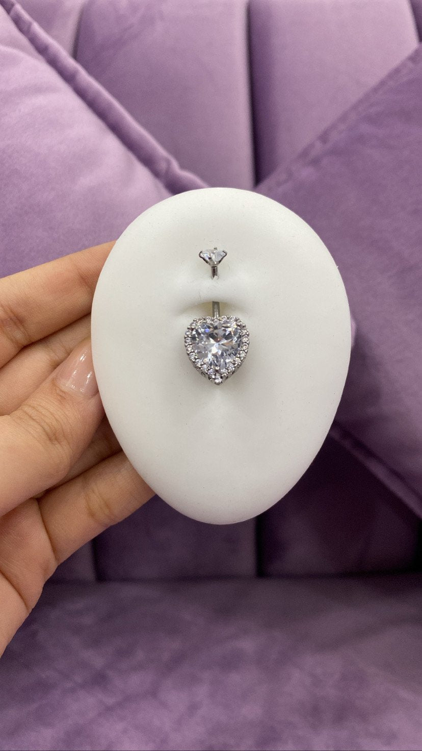 Heart beat belly ring