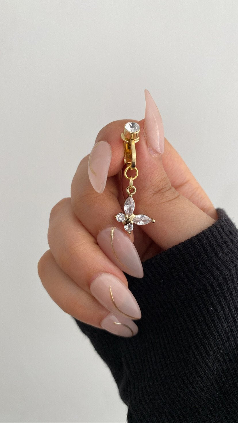 Script faux belly ring