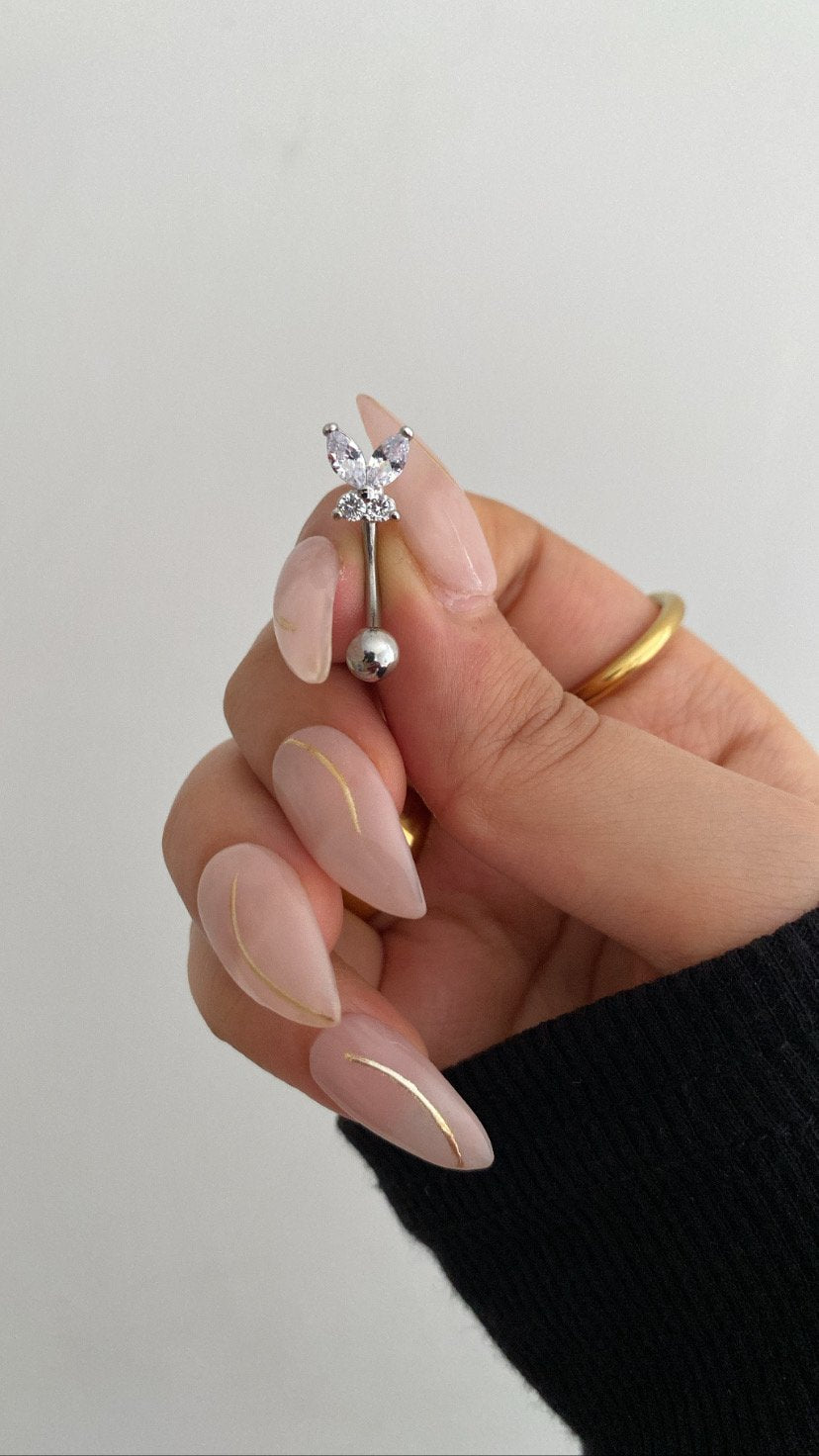 Fern belly ring