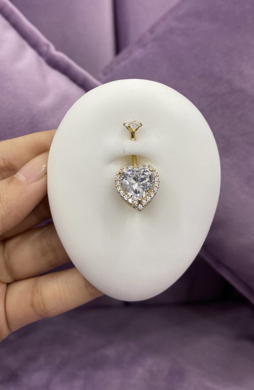 Heart beat belly ring