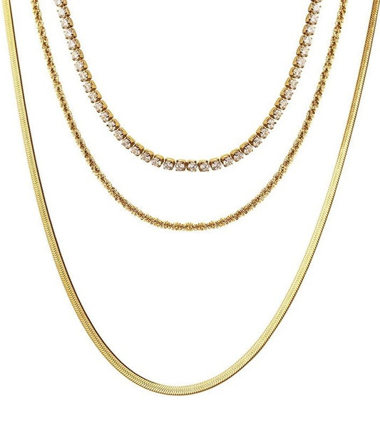 Houston triple layered necklace