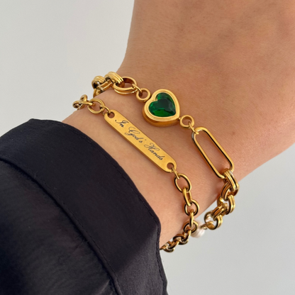 Emerald love bracelet