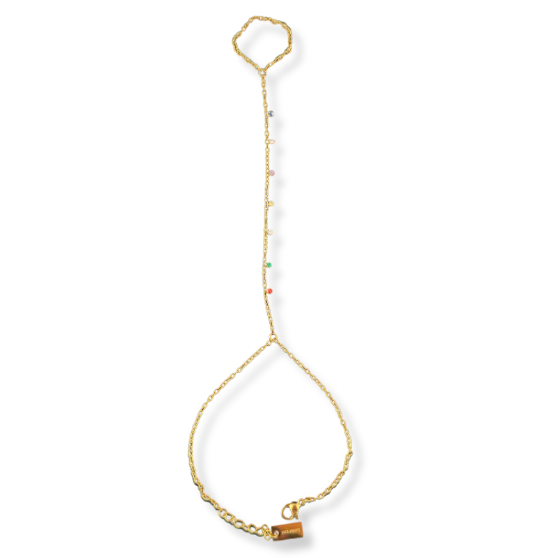 Bezel Multicolor Shaker handchain bracelet