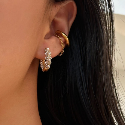 Pearl bali earrings