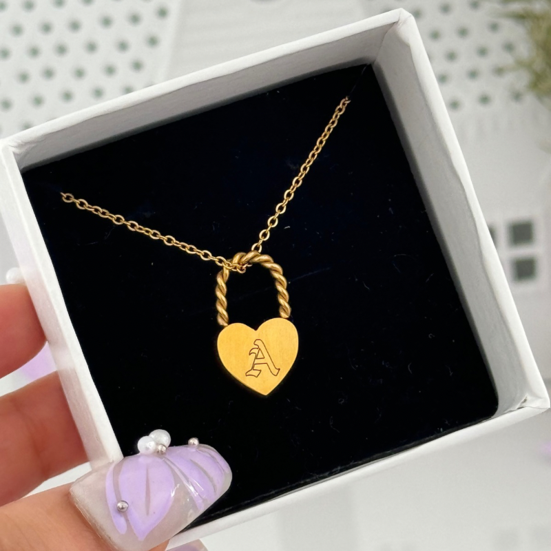 Lock engravable necklace