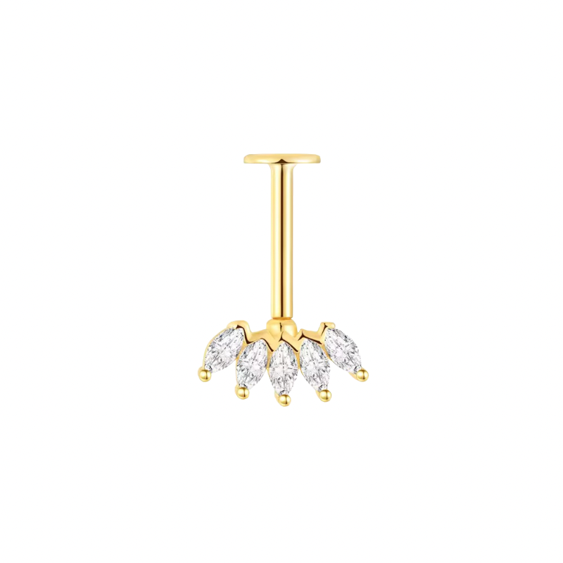 Five leaf helix bugadi earrings