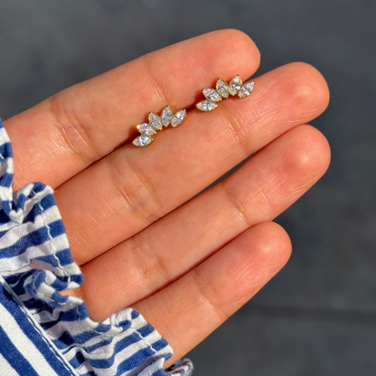 Celestial crescents helix studs